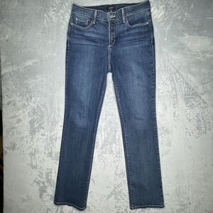 NYDJ Not Your Daughters Jeans Marilyn Straight Size 10 Dark Wash Stretch